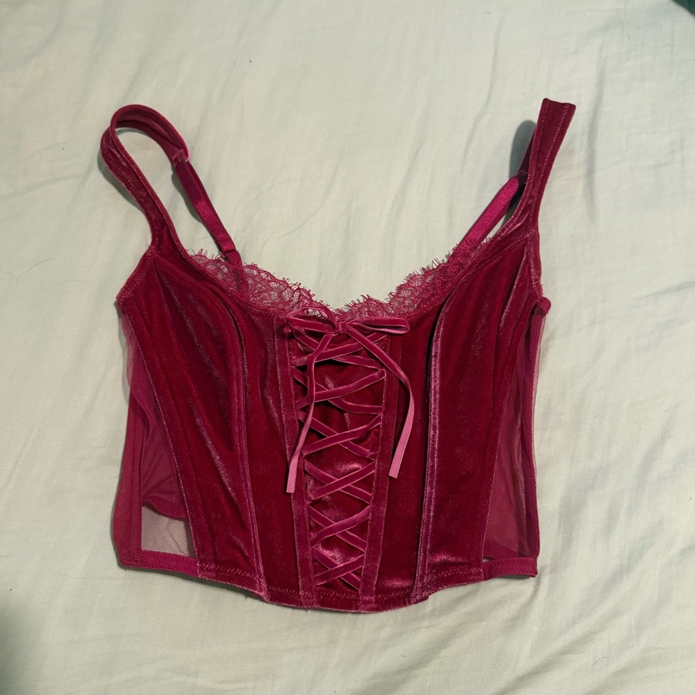 Victoria’s Secret Burgundy velvet corset top